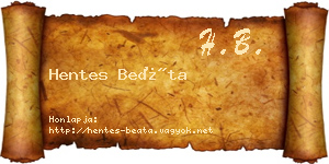 Hentes Beáta névjegykártya