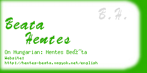 beata hentes business card